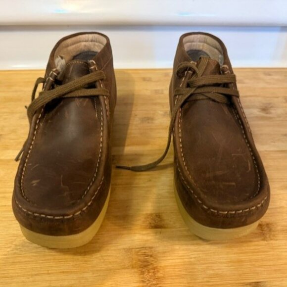 Clarks Men's Stinson Hi Chukka Boot Brown Oiled Leather – Wallabees - Picture 14 of 16